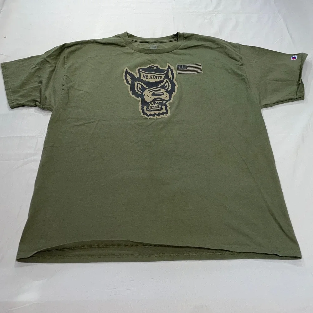 Champion NC State Wolfpack Salute To Service T-Shirt Mens XL Tuffy Mascot - Picture 1 of 6